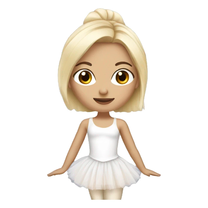 ballerina with white dress blonde hair sticker