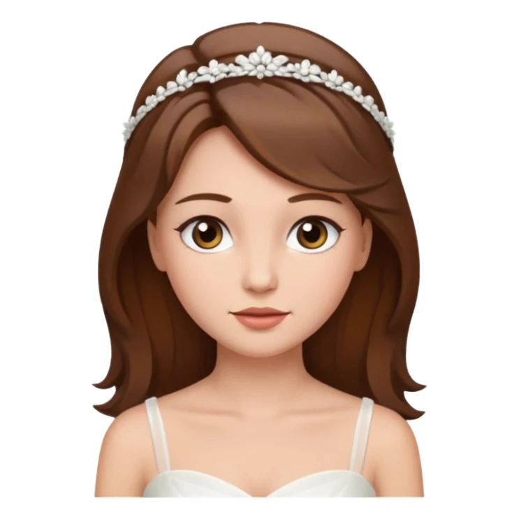 Blonde skin bride with brown hair with a chin on her face sticker