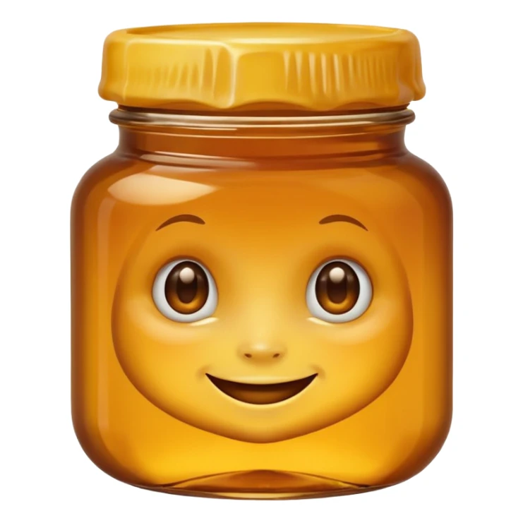 Jar of honey with a face  sticker