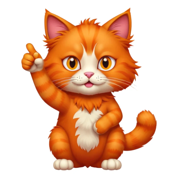 The red cat is giving a thumbs up sticker