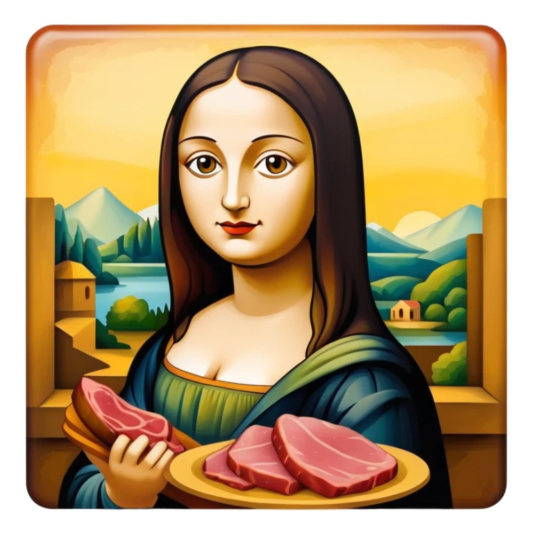picasso abstract style art mona lisa SPAM MEAT painting  sticker