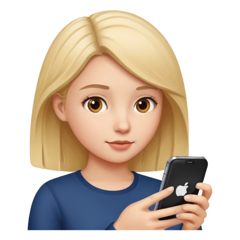 Girl looking at phone sticker
