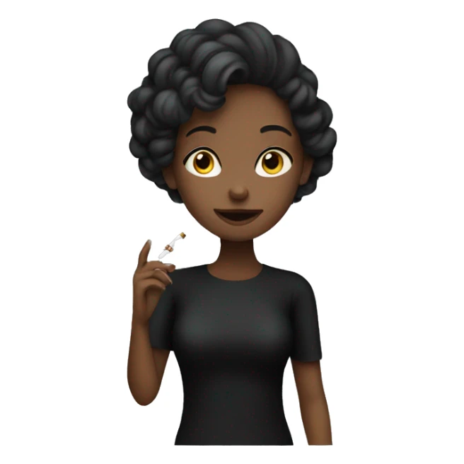 girl in black outfit indoors smoking  sticker