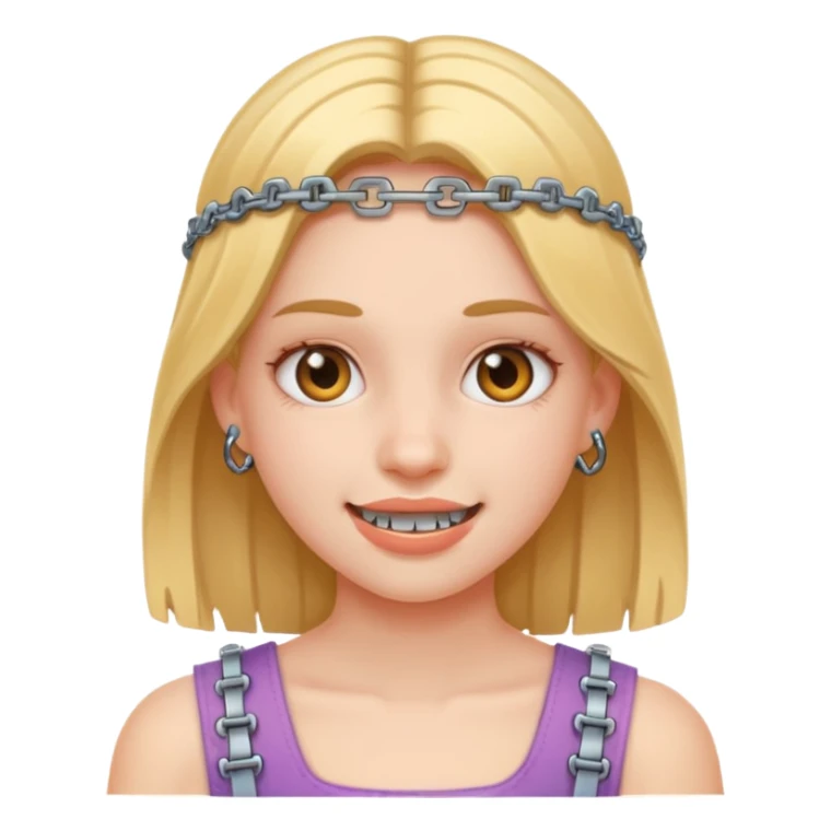 girl with metal braces  sticker