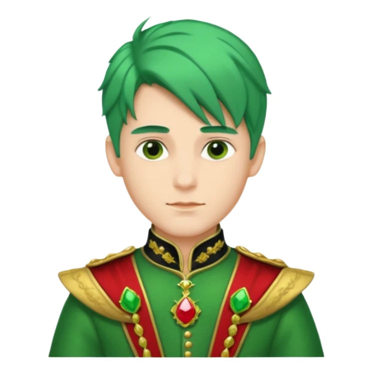 royal prince with green hair sticker