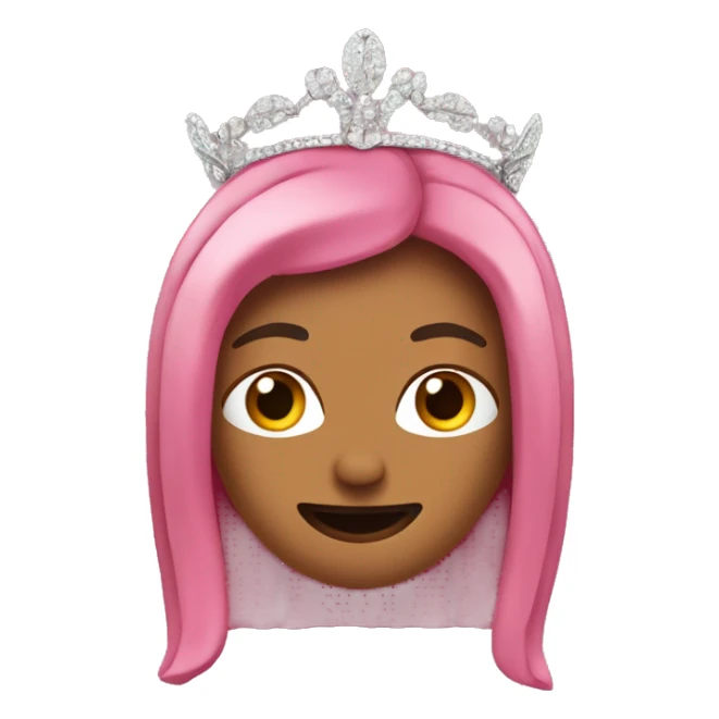A pink pinto bean wearing a tiara sticker
