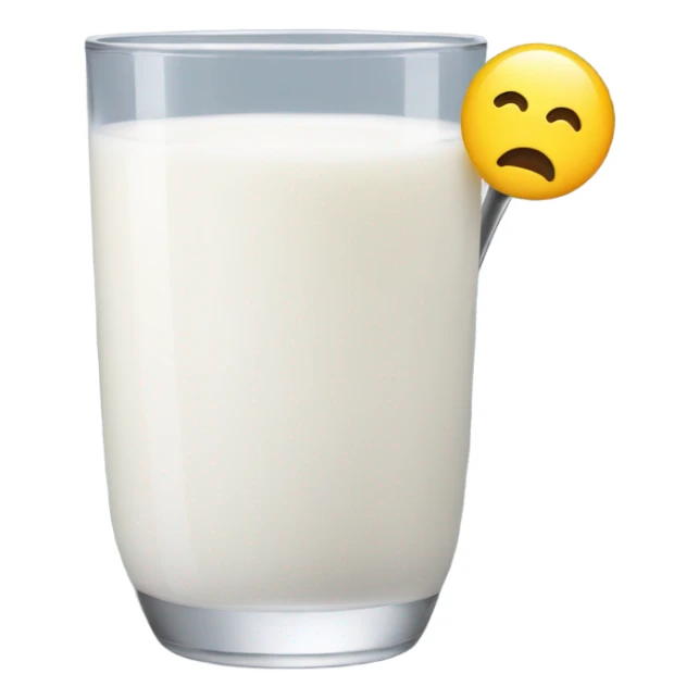 Milk at glass and spoon sticker