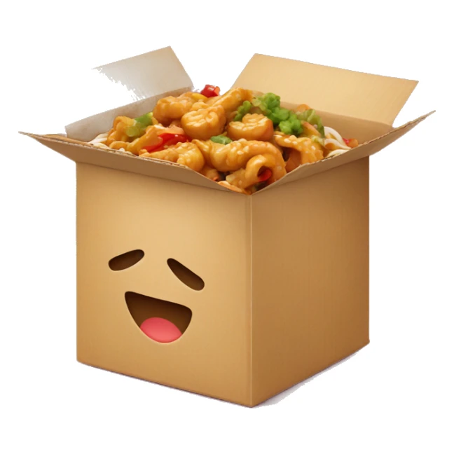 Chinese food in a box sticker