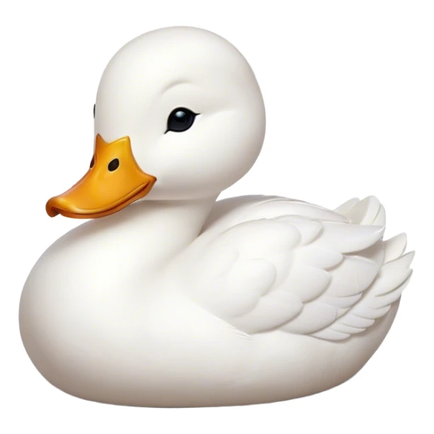 Meme-Worthy Cute Sleeping White Duck Portrait Emoji, Head resting peacefully with a contented smile, showcasing a sleek, graceful build and a luxuriously soft pure white plumage, eyes shut in a serene, restful nap, Simplified yet hilariously adorable features, highly detailed, glowing with a soft, drowsy light, high shine, relaxed and utterly lovable, stylized with an air of playful laziness, bright and heartwarming, soft glowing outline, capturing the essence of a comically sleepy duck, so meme-worthy it feels like it could instantly become the next viral sensation of adorable slumber! sticker