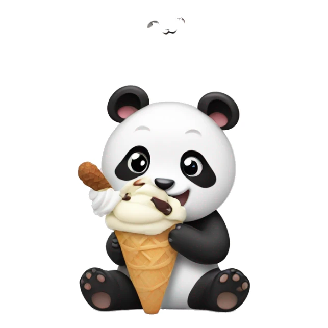 Panda eating ice cream sticker