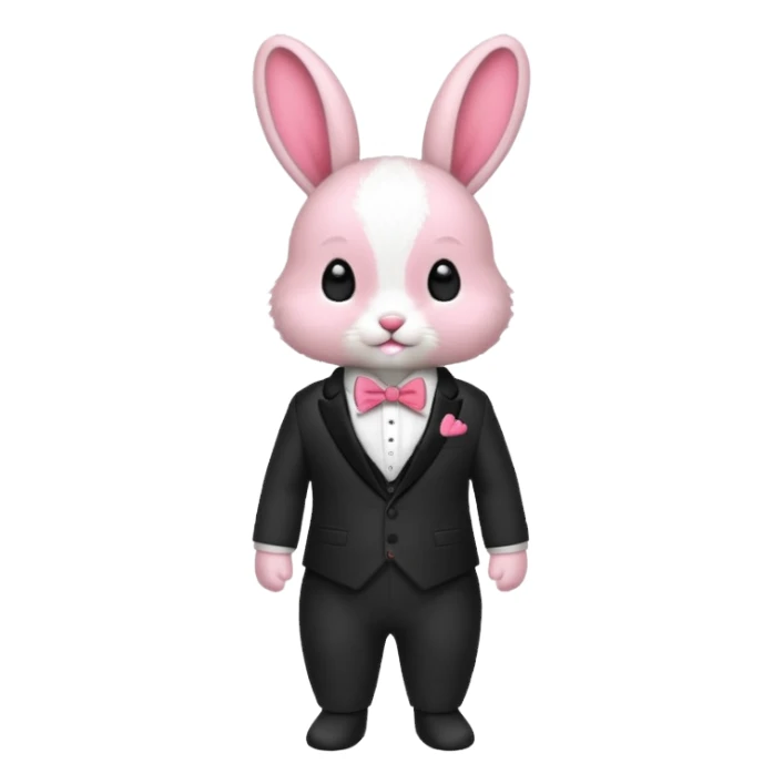 baby bunny in suit no carrot red bowtie sticker