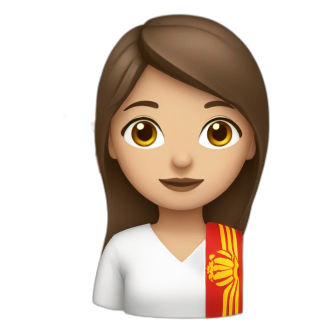 Brown hair girl with Kyrgyzstan flag sticker