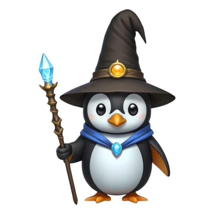 penguin wizard sticker