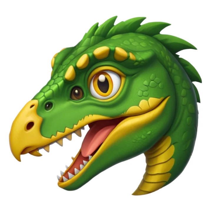 cartoon style velociraptor head, simple, expressive emoji sticker