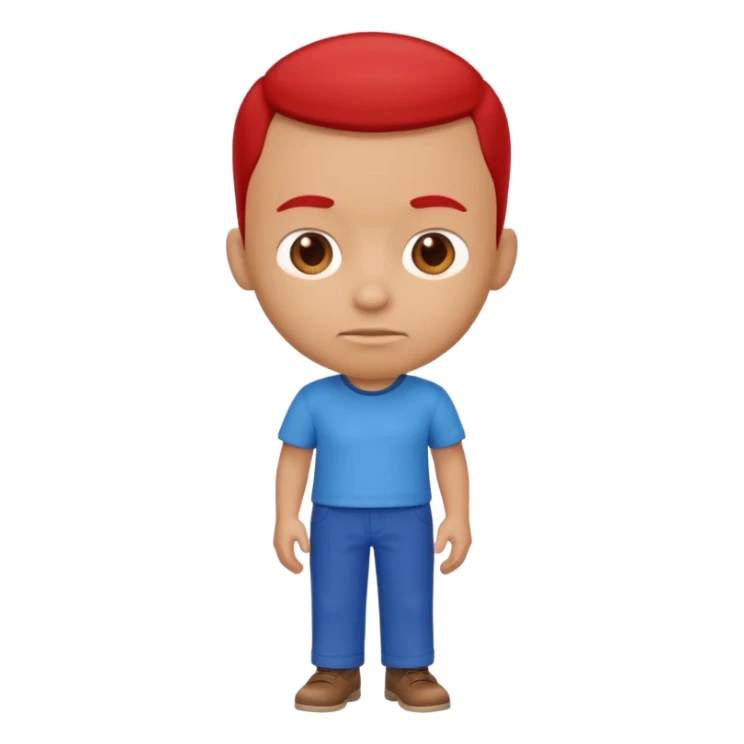 very big head and small body proportion male cartoon sticker