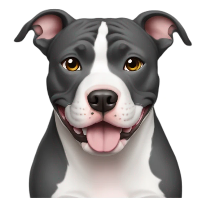 Pitbull-gris-oscuro-entero-feliz sticker