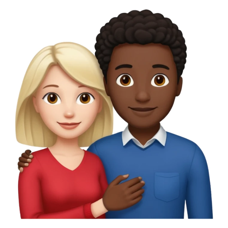 White English Woman and Black DC guy holding hands and in love sticker