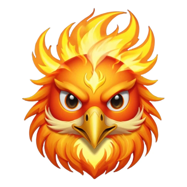 Phoenix force from marvel in a shape of flame bird face to screen  sticker