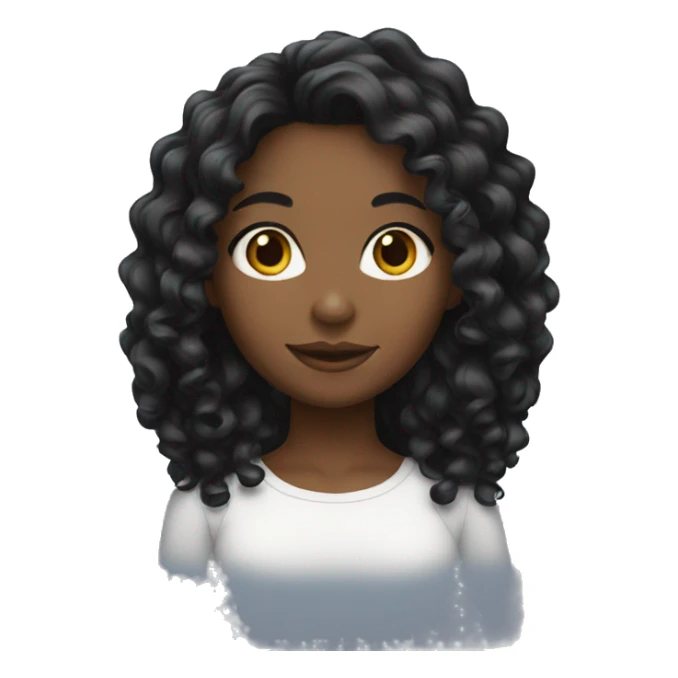 Black curl hair girl sticker