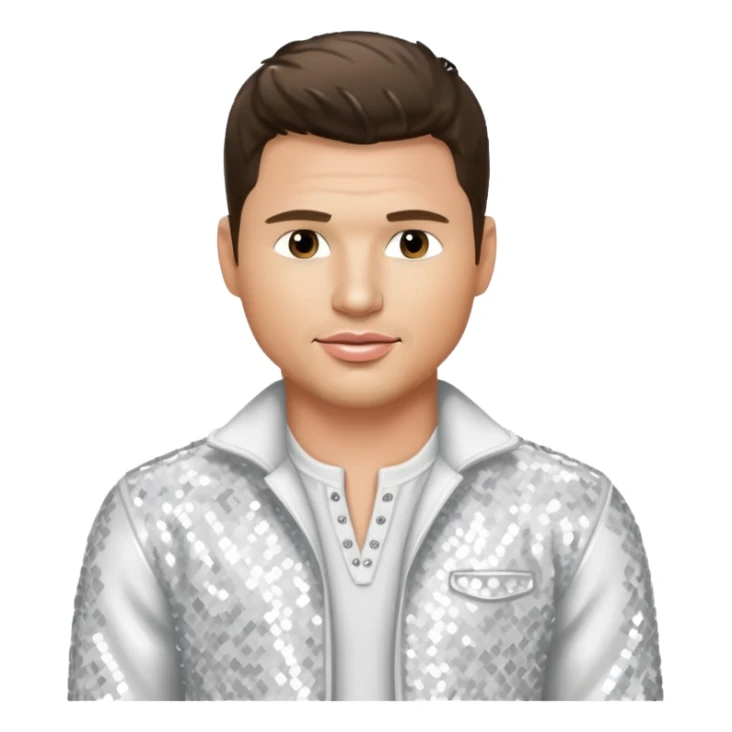 Nick Lachey from 98 Degrees with white sequin outfit sticker