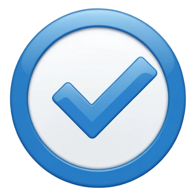  exactly similar to given image give me emoji,blue and white tick inside it sticker