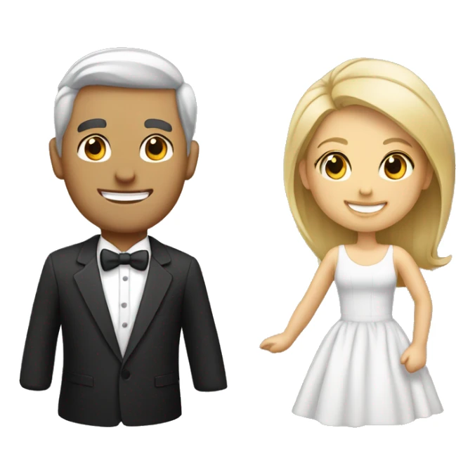 smiling couple in formal attire sticker