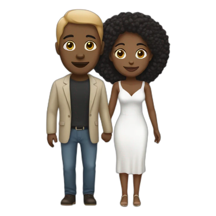 Black woman and white man lovers sticker