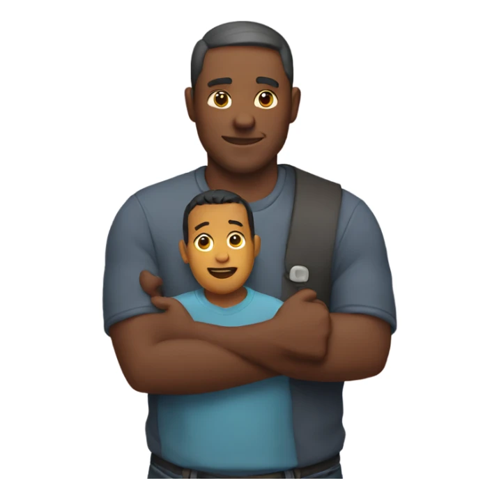 Father holds his heart in his arm sticker