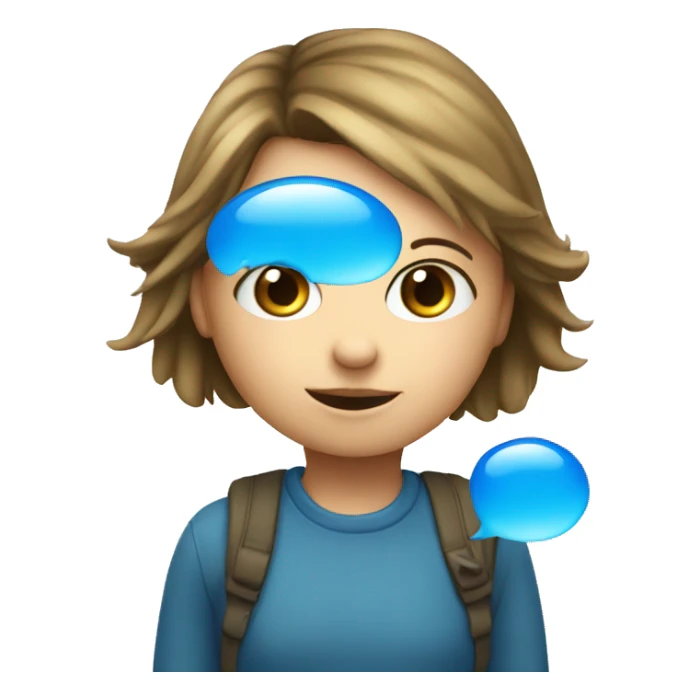 one conversation blue bubble with little girl inside sticker