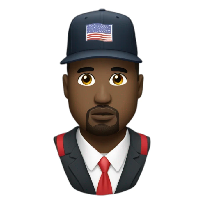 Kanye West with a Donald trump hat sticker