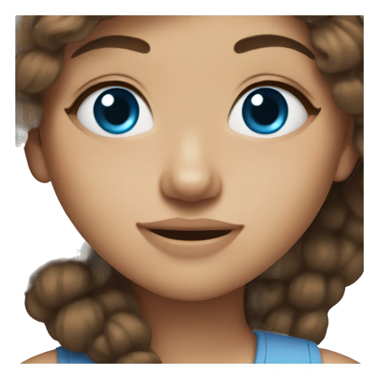 Brown hair blue eyed girl sticker