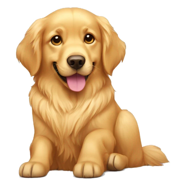 A golden retriever with hearts for eyes sticker
