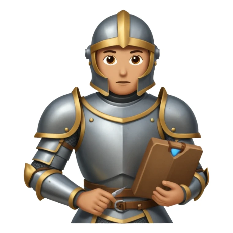 An emoji representing the ironman challenge event for an mmorpg player who crafts everything themselves the hard way, and does not buy or sell items in-game. sticker