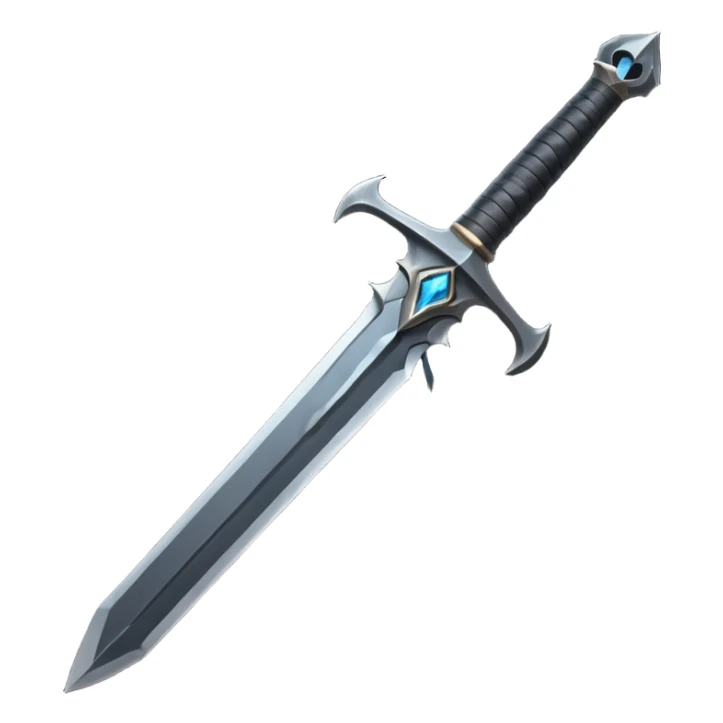 iOS emoji, minimal dark sword, flat design, fantasy sticker