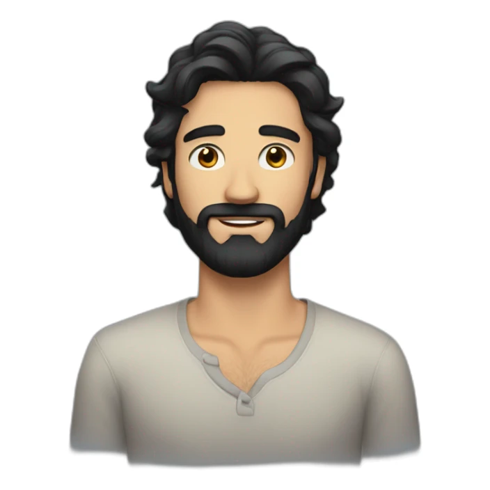 Handsome man with black hair and beard sticker