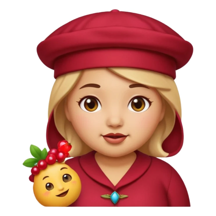 Cute emoji female chubby with a berry she is tan and moroccan  sticker