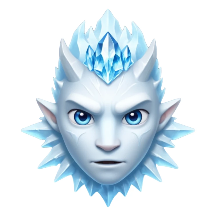 ice creature portrait, head and shoulders only, frozen crystal skin, glowing blue eyes, frost aura, sharp icy textures, fantasy winter vibe, 3D cartoon, mobile game icon style, clean background, no text, no watermark
 sticker