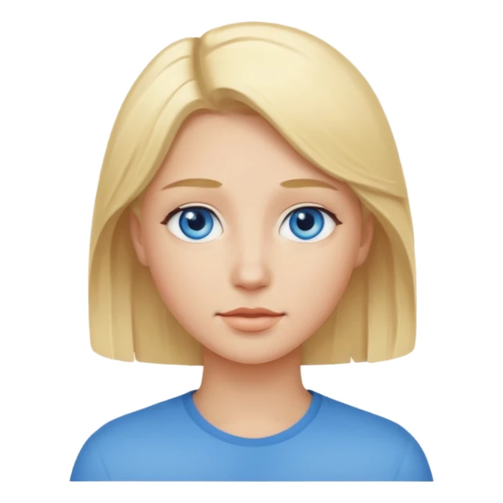 Blonde hair blue eyes emoji  sticker