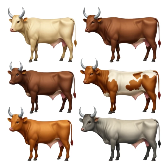 i need a emoji which can show comparison of a diffrent cattle breeds sticker