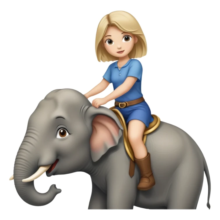 dirty blonde hair girl riding elephant sticker