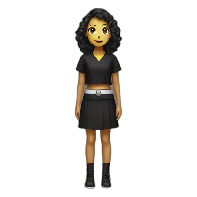 Karaté girl ceinture noir sticker