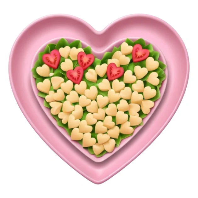 Hawaiian Mac salad light pink heart shaped plate sticker