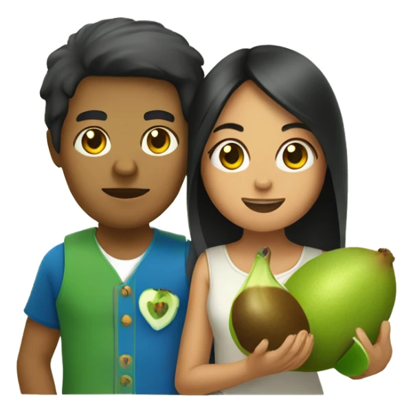 philipino and mexican girl holding a kiwi sticker
