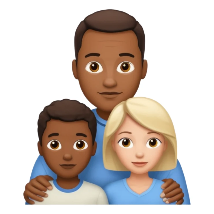 african american dad, african american and white mom sticker
