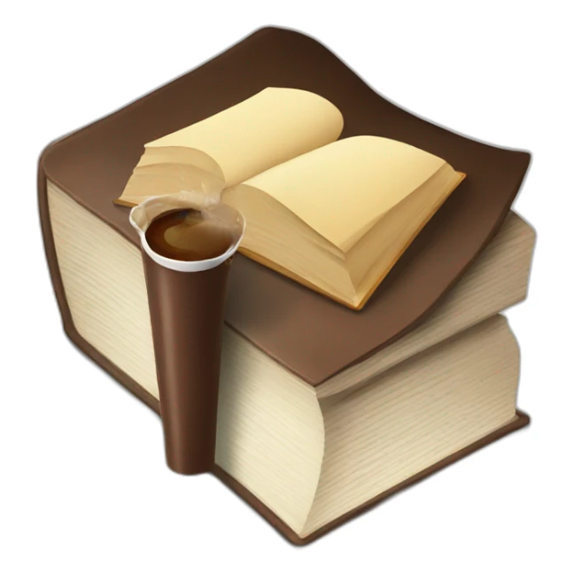 A book with one coffee sticker