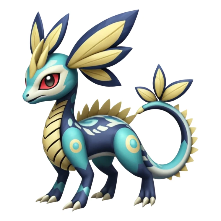zig-zag-patterned tribal tropical hot spotted Meloetta-Dialga-Giratina-Silvally-Noibat-Pokémon-Fakémon-fusion-hybrid-creature sticker