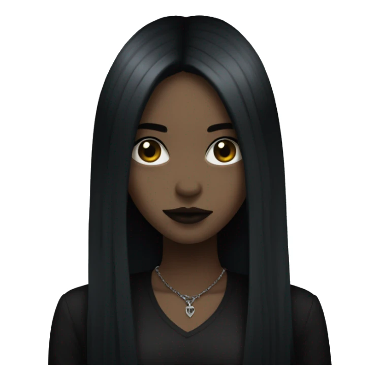 goth girl with long black hair sticker