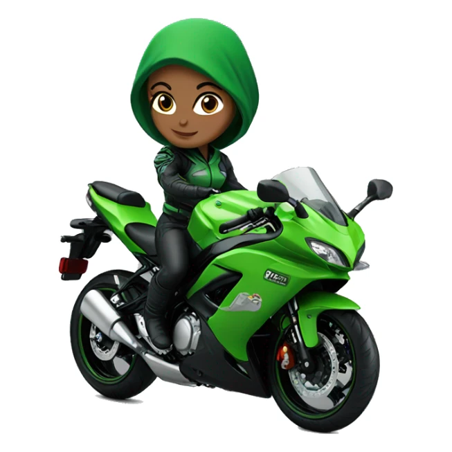 girl on green kawsaki ninja 650 sticker