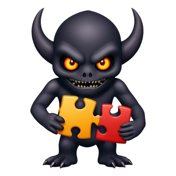 evil dark mysterious creature with puzzle sticker
