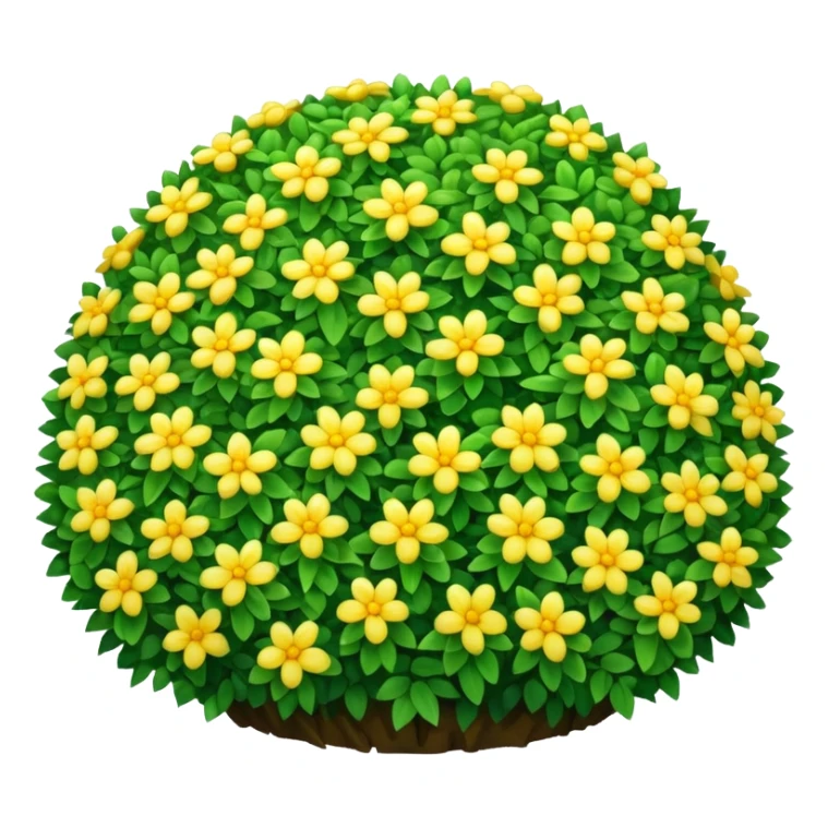 A round green bush with tiny yellow flowers sprinkled on top. sticker